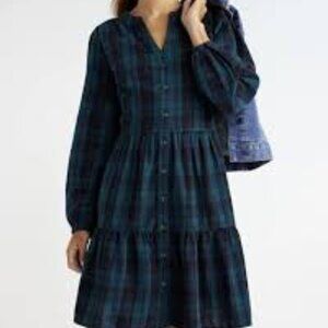 Time & Tru Plaid Button-Down Dress